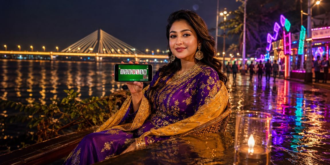বরিশালে নিয়ন আলোয় রামি কার্ড গেম উপভোগ